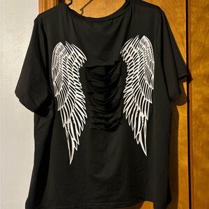 Black 2xl cut out back shirt